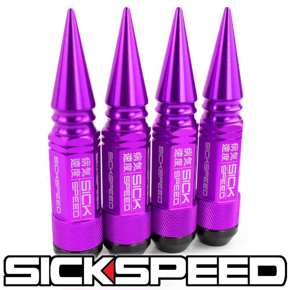 SICKSPEED 16-Piece Chrome Steel Spiked Lug Nuts - 60mm Length
