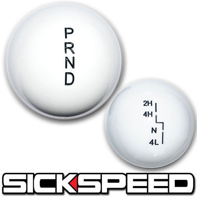 WHITE SHIFT KNOB/TRANSFER CASE SET FOR AUTOMATIC JEEP JK GEAR SHIFTER