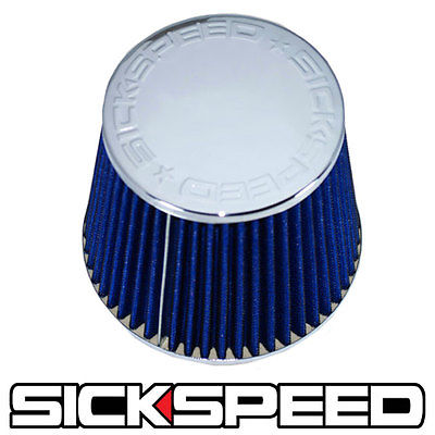 BLUE 3 INCH CONICAL FILTER FOR COLD/RAM ENGINE AIR INTAKE VELOCITY STACK 3"