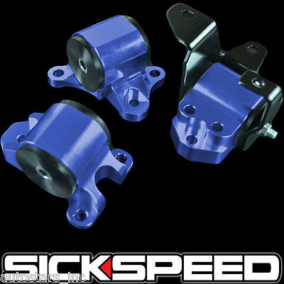 SICKSPEED 96-2000 MOTOR MOUNTS KIT D16 B16 B18 EK B-SERIES ENGINE BLUE