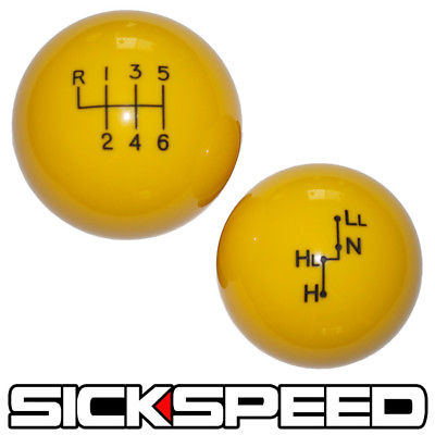 YELLOW OL'SKOOL SHIFT KNOB/TRANSFER CASE SET FOR FJ CRUISER MANUAL GEAR SHIFTER