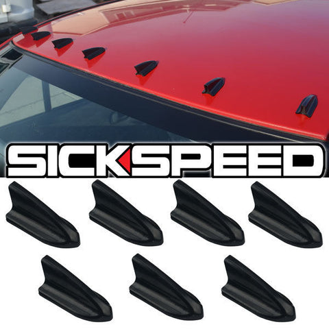 7 PC AIR VORTEX GENERATOR/DIFFUSER FIN SET/KIT FOR SPOILER ROOF WING TRUNK