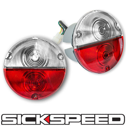 CLEAR/RED VINTAGE TAILLIGHT KIT FOR SICKSPEED REAR FINISH PANEL CONVERSION