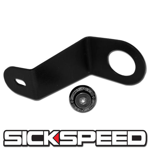 Password JDM Black Aluminum Radiator Bracket Stay For Honda Civic EG & Del Sol