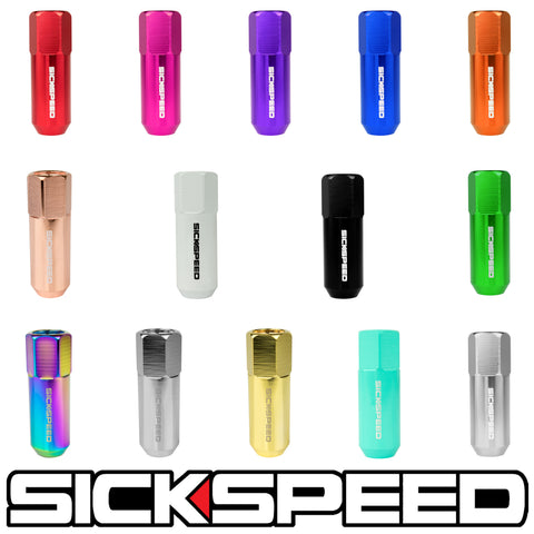 SICKSPEED 4pc Pink 60mm Aluminum Lug Nuts – 12x1.5 Thread For Wheels/Rims L02