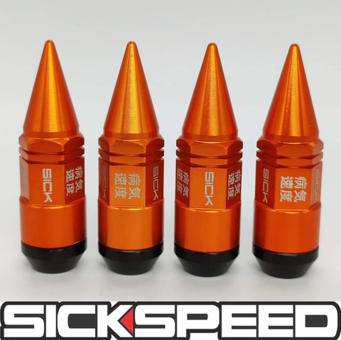 SICKSPEED 20-Pack Black Spiked Steel Extended Lug Nuts – 14x1.5, With Key