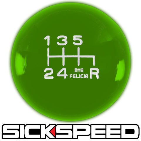 thumbnail image 2 of Sickspeed Bye Felicia 6-Speed Shift Knob – Black/Red Engraved, M12x1.25 Thread 2 of 6
