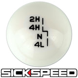 WHITE TRANSFER CASE SHIFT KNOB FOR JEEP YJ TJ JK GEAR SHIFTER