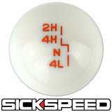 WHITE TRANSFER CASE SHIFT KNOB FOR JEEP YJ TJ JK GEAR SHIFTER