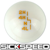 WHITE TRANSFER CASE SHIFT KNOB FOR JEEP YJ TJ JK GEAR SHIFTER