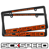 SICKSPEED LOGO LICENSE PLATE FRAME UNIVERSAL