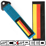 HIGH STRENGTH RACING TOW STRAP WITH INTERCHANGEABLE FLAGS