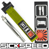 SCREW MOUNT HIGH STRENGTH RACING TOW STRAP WITH INTERCHANGEABLE BADGES