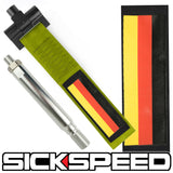 SCREW MOUNT HIGH STRENGTH RACING TOW STRAP WITH INTERCHANGEABLE FLAGS