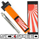 SCREW MOUNT HIGH STRENGTH RACING TOW STRAP WITH INTERCHANGEABLE FLAGS